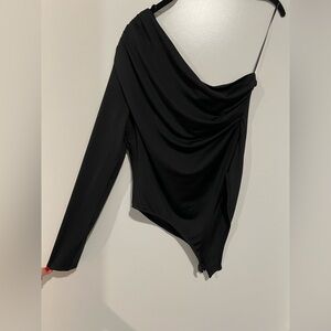 Black Zara bodysuit one shoulder
